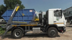 WERNOX 67077-5N32 container refuse truck, modifications 67077G-53, with GVW from 20000kg, on MAZ-555025 chassis.