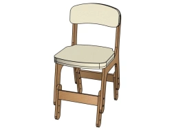 Stool ''Classic'' No.1, adjustable semi-upholstered (seat+back)/ StD20