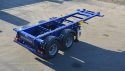 Two-axle semitrailer container carrier model PK-18 of modification PK-18P with axle unit BPW HSFALM 9010-15 V36 61.68.361.147QS,