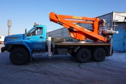 Special hoist with CMU produced by INMAN JSC on URAL 7470-01 chassis. Mark GIRD. Type 5849AS. Modification 5849A