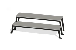 Horizontal gymnastics bench, double, multi-level, for performing the tests "Bending and extending arms in a gymnastic position o