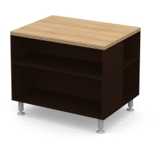 Office equipment cabinet on panel frame and supports