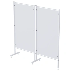 SHM - "MSC"(MSC-25303-01) Medical screen of stainless steel, without wheels, two-sectional