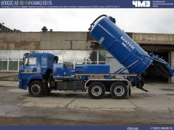 Vacuum tanker (vacuum, combined slurry tanker) (AV) 7074A6 on Kamaz 65115-37 chassis.