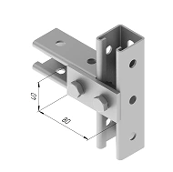 Plate 2 holes SMA 603, with overall dimensions 40x80 mm, metal thickness 5,0 mm, hot-dip galvanised steel