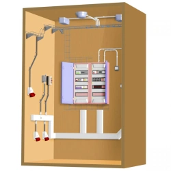 Training stand "Electrical installation cabin".
