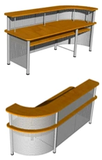 Corner (left) dispensing chair with one corner