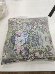 Cushions with top made of natural, blended, synthetic fabrics with down and feather filling