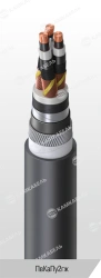 Power cable with copper conductors insulated with cross-linked polyethylene for voltage of 6, 10, 15, 20, 30 and 35 kV of PvKaPu