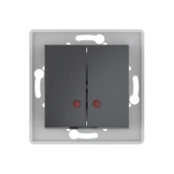 CADUCEUS ALING PRESTIGE Flush-mounted two-way switch with indication 10AX, 250V~, graphite, article no. 6026.2