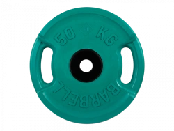 MB-RlTS-50 rubber disc "Euro-Classic" with handles, green, 51 mm, 50 kg
