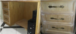 Straight wooden writing desk