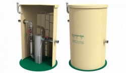 Installation for disinfection of treated wastewater made of composite material according to "NTT" technology