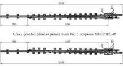 Frame rail with splinter of type R65 grade 1/11 (project 1848.01.020/-01)