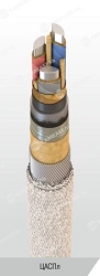 Power cable with aluminium conductors with paper insulation impregnated with non-flowing composition for voltage 6, 10 kV of TsA