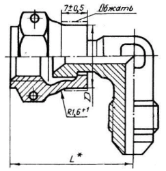 Angles passing with crimp nuts