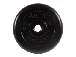 MB-AtletB26-5 Athlete rubber disc, black, 26 mm, 5 kg
