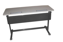 Pupils' two-seater tables on a metal frame with adjustable angle of inclination of the table top type II: adjustable numbers 3-7