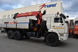 Special cargo truck with CMU produced by INMAN JSC on KAMAZ 43118-37 chassis. GIRD brand. Type 5849GF. Modification 58