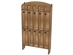 Towel holder No.2 ''Moidodyr'', plywood (varnish), 10 cells/ SD52