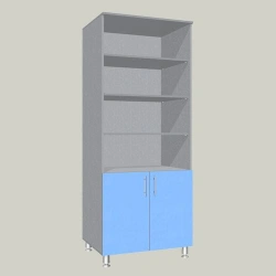 General purpose cupboard with four open shelves model MSH-2