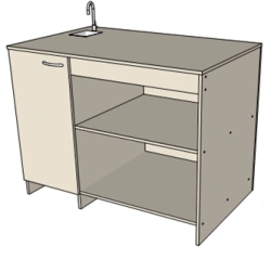 Demonstration table with sink