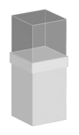 Horizontal display cabinet 600 x 600 x 1350 mm