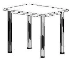 Stock processing table adjustable legs 800x600x750H mm