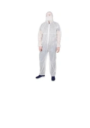 Special overalls for protection from general industrial pollution for a limited period of use made of synthetic nonwoven fabric.