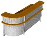 Issuing chair/metal-framed registration desk