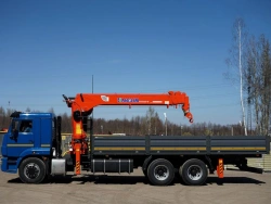 Special purpose vehicle with KMA type hydraulic loading crane on the basis of KAMAZ 65117 and its modifications 64K12N-UB
