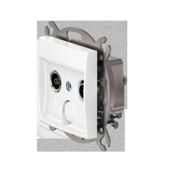 CADUCEUS ALING PRESTIGE Flush-mounted aerial TV/FM feed-through socket, white, art. no. 6012P.0 (mechanism). 6012P.0 (mechanism)
