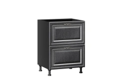 Type 4 LD.270790.000 Kitchen cabinet 600 with 2 drawers (4) LUX (without handle) (Black )