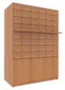 Catalogue cabinet, 2-module, 48 drawers (6x8) 1012x520x1344 mm, on drawer unit
