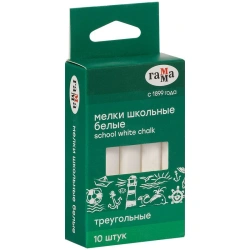 White school crayons 10 pieces, triangular shape