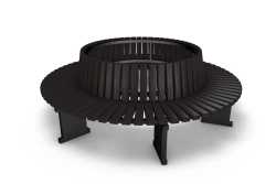 Round metal frame bench