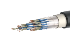 Ship communication cable of fire-resistant SSPSEWng(A)-FRHF grade with silanol cross-linked polyethylene insulation, with haloge