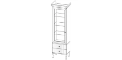 Set of furniture for common room "Buongiorno" Display cabinet 1 dv art.Sh512 S01 S