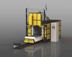 Electric resistance chamber electric furnace with roll-out hearth type SDO