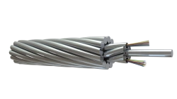 Fibre-optic cable embedded in lightning protection cable. Mark - OKGT-c