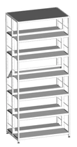 Double-sided shelving unit 900x570x2052 mm