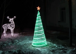 Illumination frame "Christmas tree" - decorative street lamp, installed as an independent stationary volume