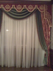 Window curtains on curtain tape (soft curtain of thin transparent fabric)