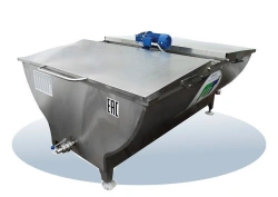 Cold Pool Horizontal open-type milk cooling plant. Main parts and units: control cabinet; tank of the open type