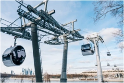 Passenger overhead passenger ropeway with ring movement of detachable rolling stock of cab type PPKD KZT-O-10-1