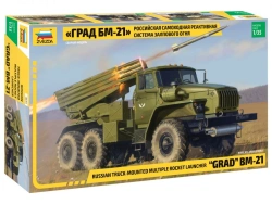 Assembled model "Russian multiple rocket launcher GRAD BM-21"