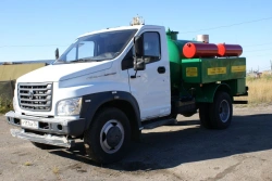 Special purpose vehicle with mobile disinfection unit DUK-1-04 on the platform of GAZon C41R33 vehicle