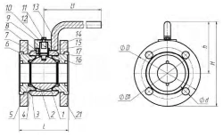 Manual flanged shut-off and regulating ball valve ?? DN 10-1400 PN 0,6-40,0 MPa