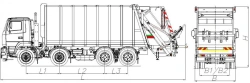 Rear-loading rubbish truck of model MK-3548-14