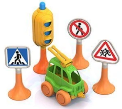 Set "Road Signs" ?2 (traffic light, 3 signs, car "Nordic")